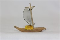 A Vintage Cast IronMiniature Long Boat