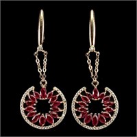 Natural Stunning Marquise Red Ruby Earrings