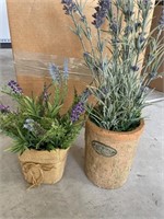 Two Faux Lavender Plants