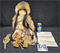 Rare Hand Made Native American Doll Fox Bear