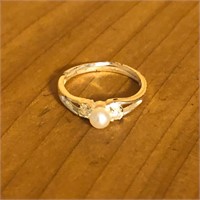 Sterling Silver & Pearl Ring