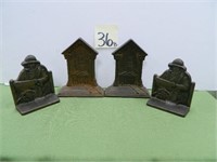 (2) Sets of Cast Iron Bookends - Church Design &