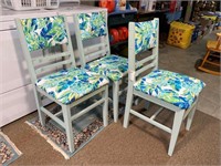 3pcs- upholstered wooden chairs