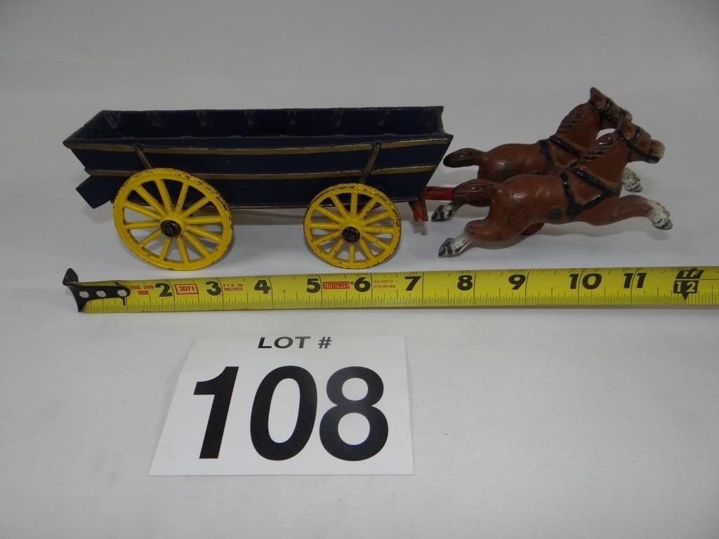 CAST IRON HORSE DRAWN WAGON