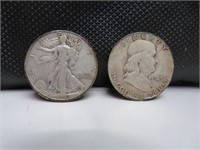 1943 & 1949 Silver Half Dollars