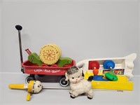 Toys:Little Red Racer Wagon, Wooden Snail,