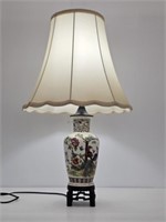 CERAMIC ORIENTAL DESIGN LAMP ON METAL STAND-WORKS