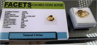 Certified 9.95 CTW Pear Cut Natural Citrine