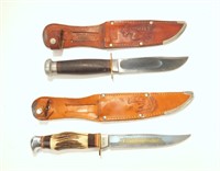 2- Knives with sheaths: Case with 4.5" blade,