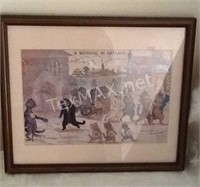 A Wedding In Catland Framed Picture