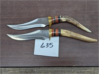 Pair of Trophy Stag Knives