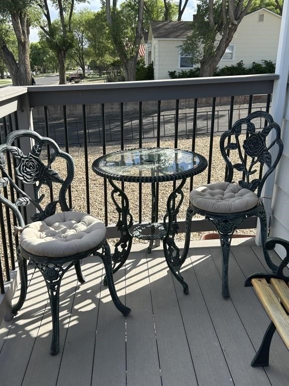 PATIO SET TABLE AND CHAIRS