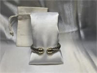 David Yurman 925 & 585 Thoroughbred  Cuff Bracelet