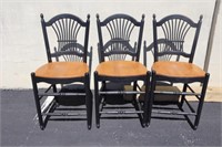 ZIMMERMAN CHAIR CO. SET OF 3 COUNTER STOOLS: