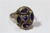 A Sterling and Gemstone Ring