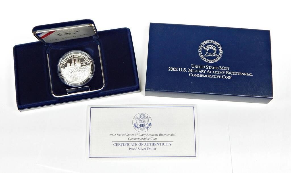 2002 MILITARY ACADEMY PROOF SILVER DOLLAR
