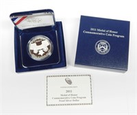 2011 MEDAL of HONOR PROOF SILVER DOLLAR