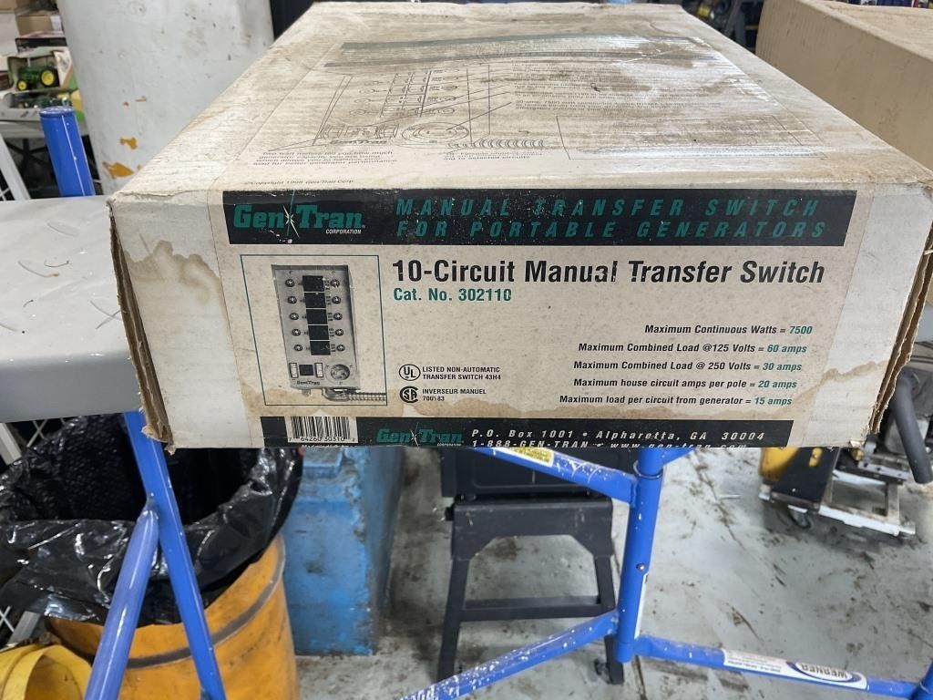 10 circuit manual transfer switch unused