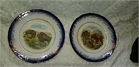 Pair of Minton Game Plates Buffalo and Bear