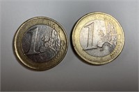 Dutch & French 1 Euro Coins, 2000 & 1999