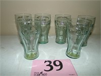6 SMALL COCA COLA GLASSES
