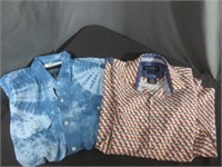 NEW (2) Blue Gear Button-Down Shirts Sz Small