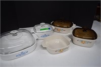 Five Pieces Corning Ware