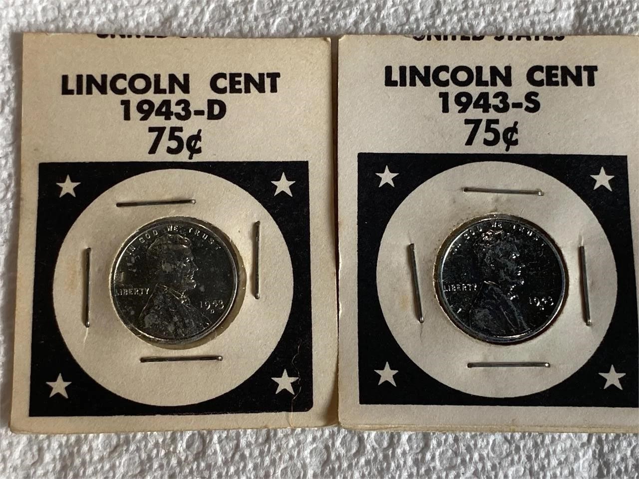 1943 Steel Wheat Pennies