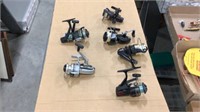 6 spinning reels Ryobi, Diawa, Mitchell,