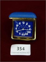 WESTCLOX 3"X3" Vintage German Clock in fold case,