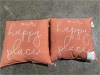 2Pk DECORATIVE PILLOWS OUTDOOR (our happy place )