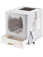 NEW $60 Foldable Cat Litter Box with Lid