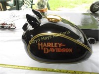 Harley Davidson "Hoggy Bank" Ceramic Gas Tank Bank