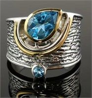Gorgeous new tribal ring turquoise stone size 8