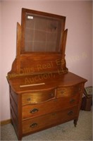 Antique Oak Dresser With Mirror 42×21×67