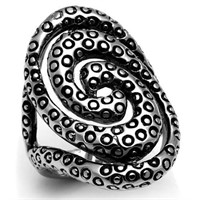 Artful High Polished Dotted Swirl Openwork Ring