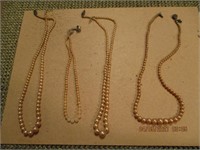 4 Pearl Like Necklaces