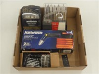 BOX: MASTERCRAFT CORDLESS DRIVER & DRILL BITS