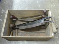 FIVE DRAW KNIVES IN CRATE