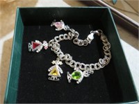 STERLING .925 CHARM BRACELET MARKED ITALY