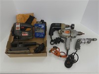 BOX: CORDED DRILLS, JIGSAW, SANDER, ETC.