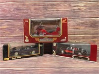 Lot of (3) Die Cast Cars and Motorcycles