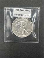 1938 Walking Liberty Half - MS-60