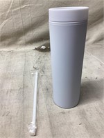 White Thermos with Straw