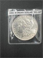 1886 Morgan Dollar - MS 60