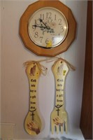 WALL CLOCK AND 2 INSPIRITAIONAL FORK AND SPOON