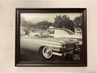 Vintage car and lady picture