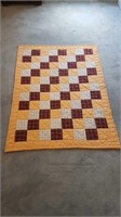 TAN & PLAID HANDMADE QUILT