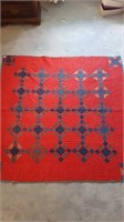 RED & BLUE HANDMADE QUILT