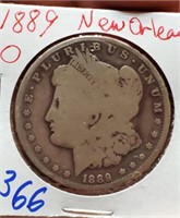 1889 O US morgan silver dollar New Orleans